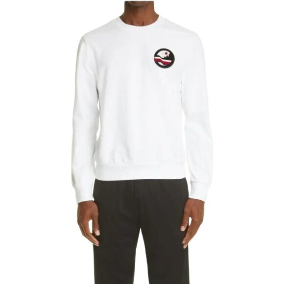 New Canali Black Edition Crewneck Cotton Sweatshirt In White Size 52 (US Large) - Picture 1 of 11